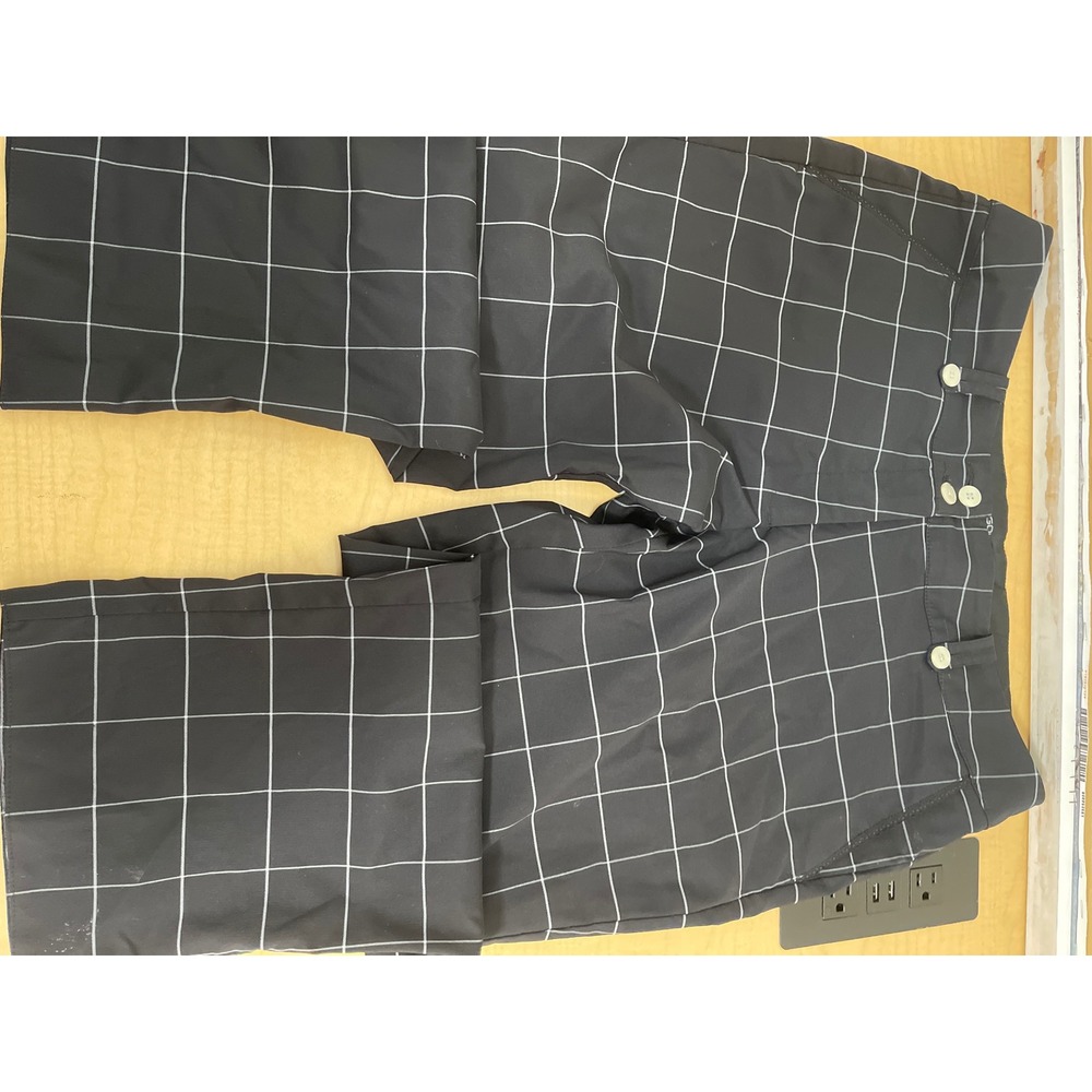 Nike Golf Dri-FIT Pants Womens 10 Black White Windowpane Check Plaid Trousers